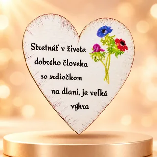 Magnetka Stretnúť dobrého človeka je výhra – drevená magnetka s textom